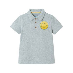 Andy & Evan Boys Smile Pocket Polo Shirt, Grey